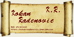 Kokan Radenović vizit kartica